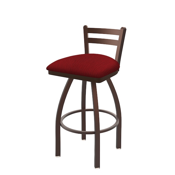25" Low Back Swivel Counter Stool, Bronze Finish, Graph Ruby Seat
